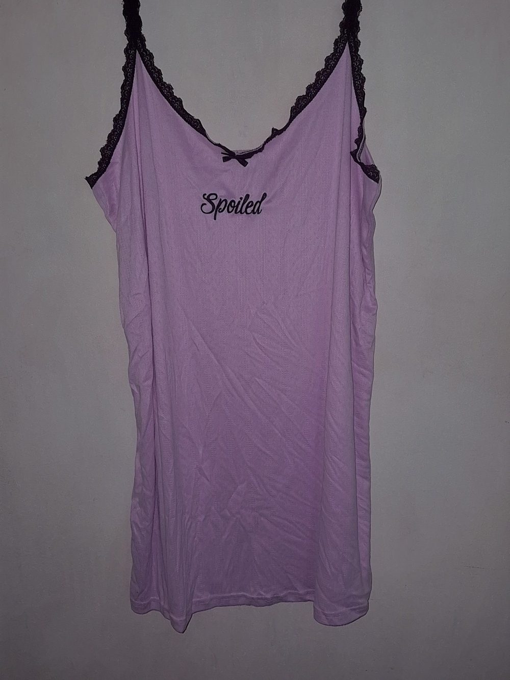 Fashion Nova Lavender Slip Nightdress with Black Lace